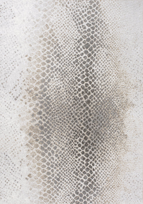Intrigue Cream Grey Brown Snake Skin Rug by Kalora Interiors