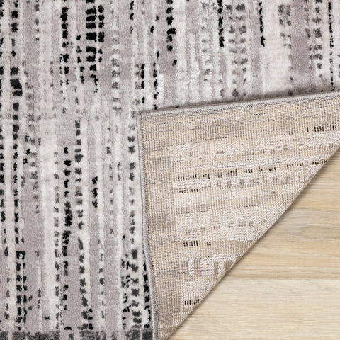 Chorus Black Grey White Iridescent Plush Rug by Kalora Interiors