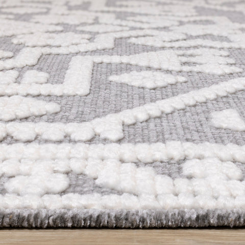 Lawson Grey Cream Elegant Traditional Machine Washable Foldable Rug by Kalora Interiors