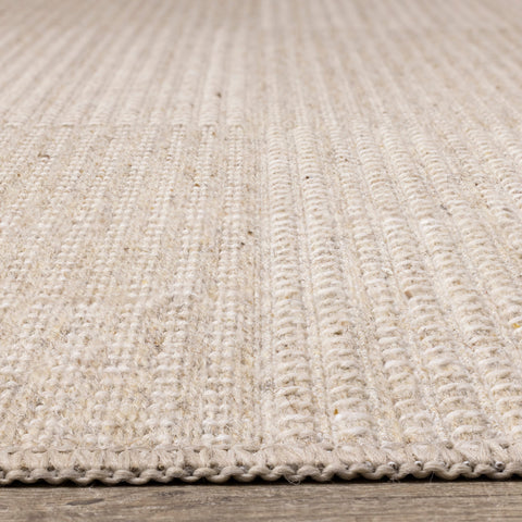 Peak Beige Variegated Texture Block Wool Rug by Kalora Interiors