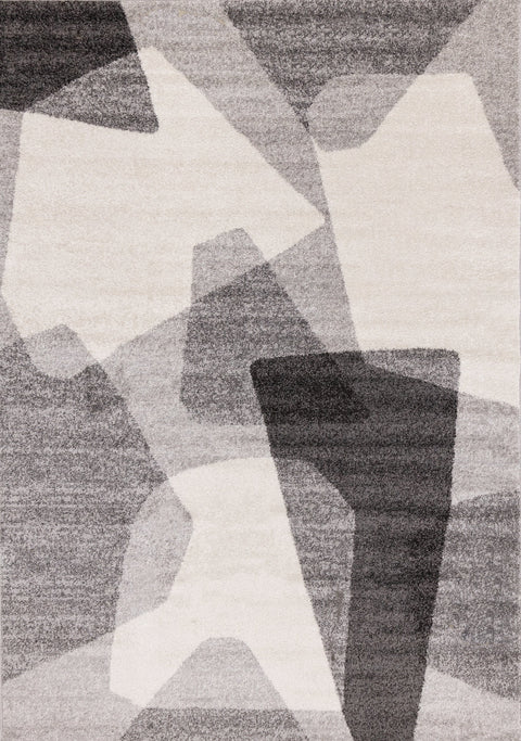 Focus Grey White Geometric Shapes Rug by Kalora Interiors