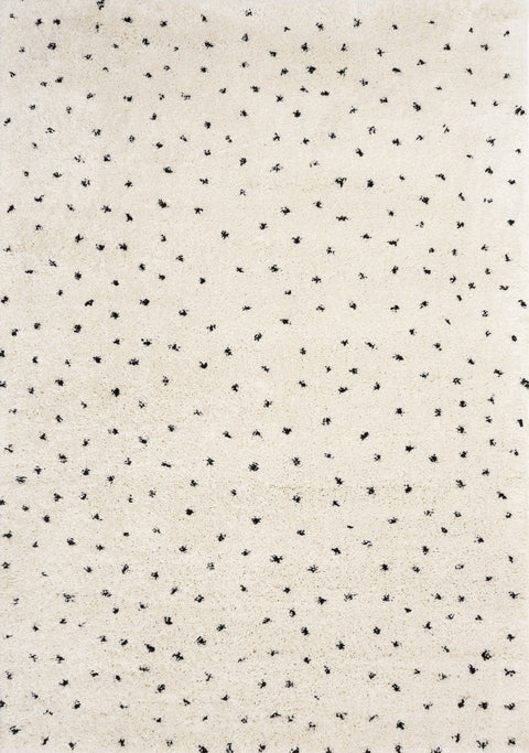 Maroq Cream Black Polka Dot Shag Rug by Kalora Interiors