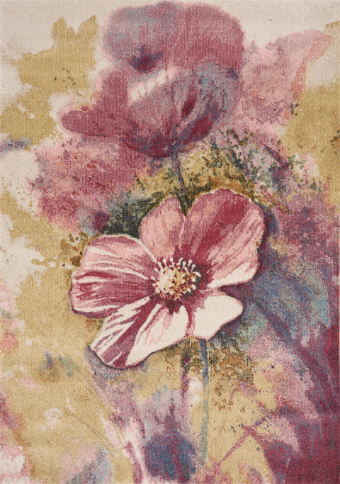 Folio Pink Yellow Blue Poppy Rug by Kalora Interiors