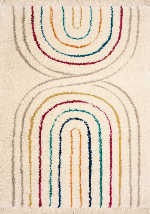 Bora Double Rainbow Shag Rug by Kalora Interiors
