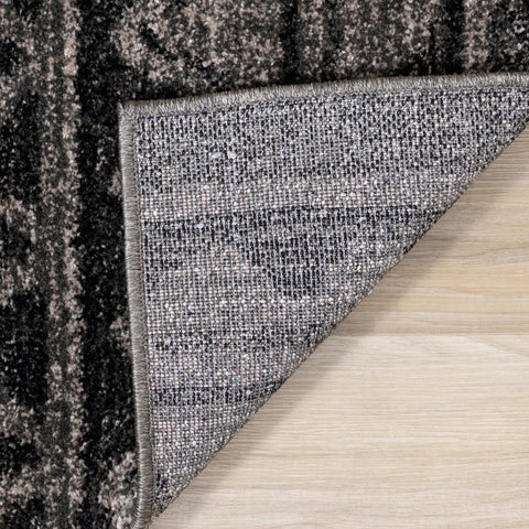 Breeze Brown Black Beige Striped Pattern Rug by Kalora Interiors