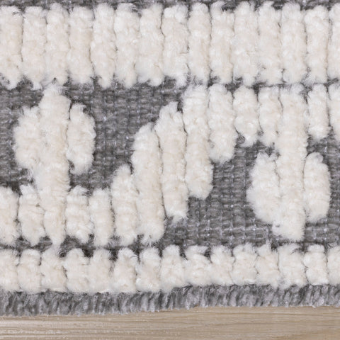 Lawson Grey Cream Elegant Traditional Machine Washable Foldable Rug by Kalora Interiors