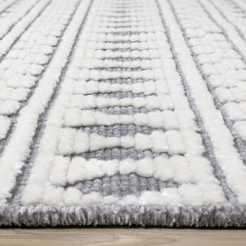 Lawson Cream Grey Southwest Inspired Machine Washable Foldable Rug by Kalora Interiors