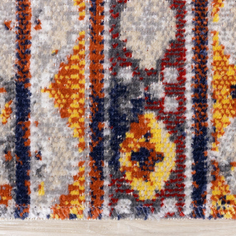 Sara Red Orange Yellow Southwestern Stripe Rug by Kalora Interiors