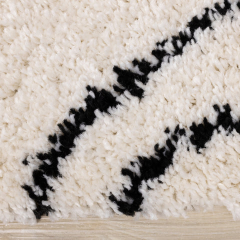 Maroq Cream Brown Grey Sprouting Vine Shag Rug by Kalora Interiors
