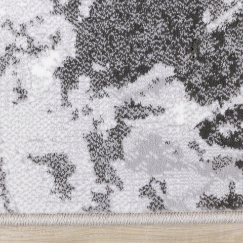 Intrigue White Grey Marble Swirl Rug by Kalora Interiors
