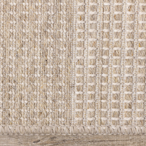 Peak Beige Variegated Texture Block Wool Rug by Kalora Interiors