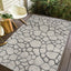 Odessa ODE-01687A-LGRY Modern Brick High Low Textured Polypropylene Black Grey Area Rug By Viana Inc