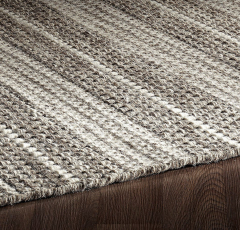 Nordique NOR-12LGRY Handmade Light Grey Reversible Wool Area Rug By Viana Inc