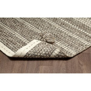 Nordique NOR-12LGRY Handmade Light Grey Reversible Wool Area Rug By Viana Inc