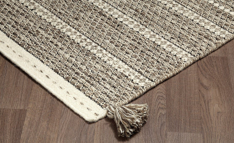 Nordique NOR-12LGRY Handmade Light Grey Reversible Wool Area Rug By Viana Inc