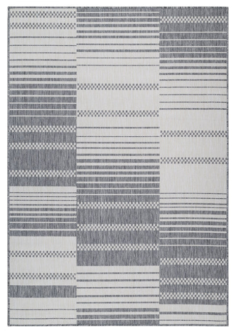 Oksana OKS-01704A-GRY Indoor-Outdoor Geometric Grey Area Rug By Viana Inc