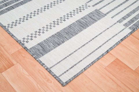 Oksana OKS-01704A-GRY Indoor-Outdoor Geometric Grey Area Rug By Viana Inc