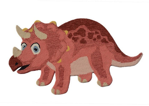 Kids Red Dino HOO-DINO-2RED Hand Tufted Wool Area Rug By Viana Inc