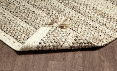 Nordique NOR-301B-SAND Handmade Sand Natural Reversible Wool Area Rug By Viana Inc