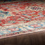 Sparx Medallion Orange Blue Distressed Washable Modern Rug by Viana