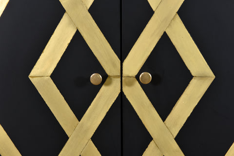 Brass Design 3 Door Cabinet by LH Imports