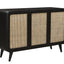 Cane Oval 3-Door Cabinet by LH Imports