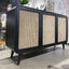 Cane Oval 3-Door Cabinet by LH Imports