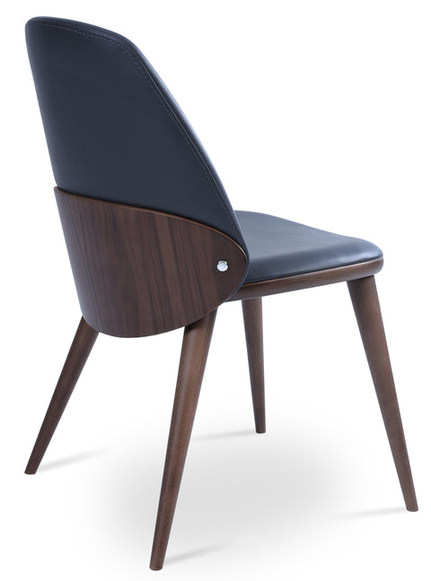 ASTON DINING CHAIR PPM FR GREY 660 AMERICAN WALNUT VENEER BACK BEECH WOOD WALNUT FINISH LEGS