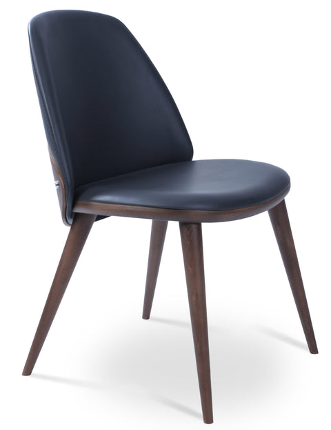 ASTON DINING CHAIR PPM FR GREY 662 AMERICAN WALNUT VENEER BACK BEECH WOOD WALNUT FINISH LEGS