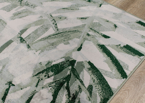 Antika Green Palm Leaf Area Rug by Kalora Interiors