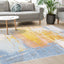 Belle Cream Blue Yellow Brush Strokes Rug by Kalora Interiors