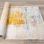 Belle Cream Blue Yellow Brush Strokes Rug by Kalora Interiors