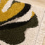 Bora Cream Green Yellow Monstera Leaf Shag Rug by Kalora Interiors