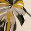 Bora Cream Green Yellow Monstera Leaf Shag Rug by Kalora Interiors
