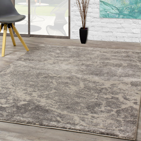 Breeze Serene Collection Grey Cream Area Rug by Kalora Interiors