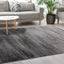 Breeze Grey Distressed Lines Rug by Kalora Interiors