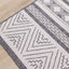 Bristol Reversible Grey White Striped Pattern Outdoor Rug by Kalora Interiors