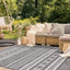 Bristol Reversible Grey White Striped Pattern Outdoor Rug by Kalora Interiors