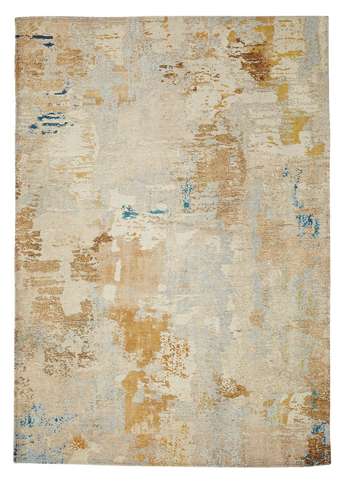 Sparx Marble Gold Beige Washable Area Rug By Viana Inc