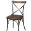 Metal Crossback Chair With Vintage Brown Seat Cushion by LH Imports