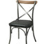 Metal Crossback Chair With Vintage Black Seat Cushion by LH Imports