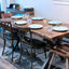 Metal Crossback Chair With Vintage Black Seat Cushion by LH Imports