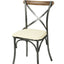 Metal Crossback Chair With White Ivory Seat Cushion by LH Imports