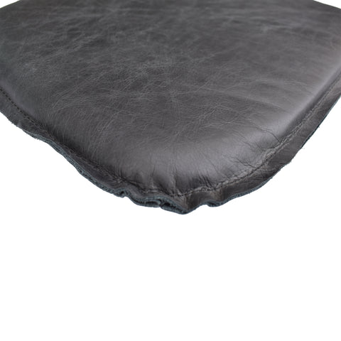 Metal Crossback Leather Cushion Seat | Antique Black | by LH Imports