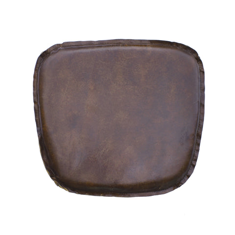 Metal Crossback Leather Cushion Seat | Vintage Leather Brown by LH Imports