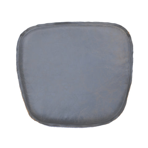 Metal Crossback Leather Cushion Seat | Grey | by LH Imports