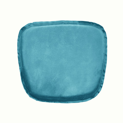 Metal Crossback Leather Cushion Seat | Peacock Blue | by LH Imports