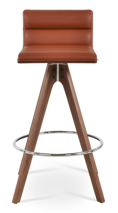 CORONA BAR COMFORT PLYWOOD SHELL AMERICAN WALNUT LEATHERETTE PPM FR CINNAMON 320 PYRAMID BAR SOLID WOOD Swivel BEECH WALNUT FINISH