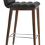 CORONA BAR WOOD COMFORT PLYWOOD SHELL AMERICAN WALNUT LEATHERETTE F.SOFT BLACK 906 BEECH WOOD WALNUT FINISH CHROME RINGFOOTREST