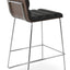 CORONA COUNTER WIRE HB COMFORT PLYWOOD SHELL AMERICAN WALNUT LEATHERETTE F.SOFT BLACK 904 HANDLE BACK WIRE CHROME